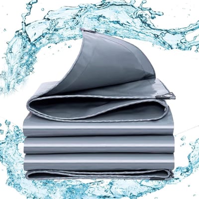 Waterdichte Tarp - Beschermhoes Zeil - Buiten Beschermen - Scheurvast Duurzaam Materiaal - 4x5.5 Meter - Grijs