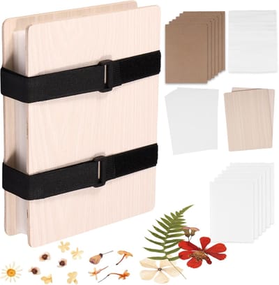 Plantenpers Set - Bloemenpers Hout - Bloemen Drogen - Glad Braamvrij Oppervlak - 17 x 23 cm