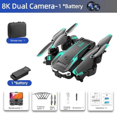 Nieuwe 8K Mini Drone GPS Drone Professionele HD Camera Luchtfotografie Obstakel vermijden Drone Opvouwbare helikopter met vier rotoren RC afstand 5000M Dual Camera-1*Battery