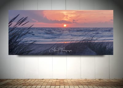 Foto op Canvas - Strand AlexF032 – Formaat 120 x 50cm - Wanddecoratie - Muurdecoratie woonkamer - Slaapkamer decoratie - Kamer accessoires - Schilderijen op canvas