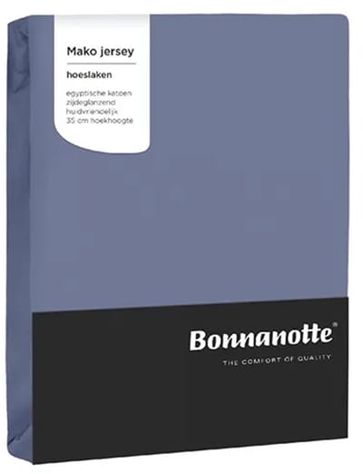 Bonnanotte Hoeslaken Mako Jersey Egyptisch katoen 90/100x200/220cm Denim