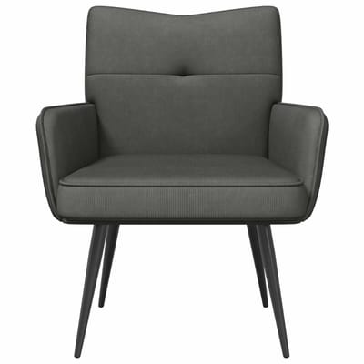 vidaXL - Fauteuil - Donkergrijs - Corduroy - stof