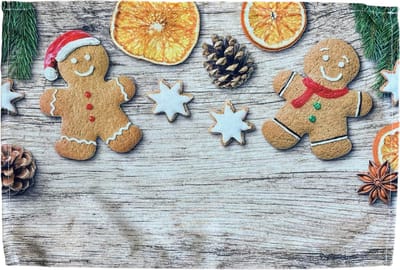 Placemat - bedrukt - Kerst - Kaneelkoekjes - Koekjes - 30 x 45 cm