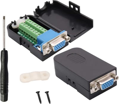 VGA D-SUB 15-pins Terminal Blok Adapter - DB15 Vrouwelijk naar Schroefklemmen voor Eenvoudige Aansluiting