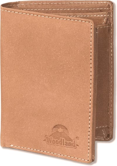 Woodland Billfold Hoog Portemonnee Leer - Heren en Dames - Anti Skim RFID Bescherming - Cognac