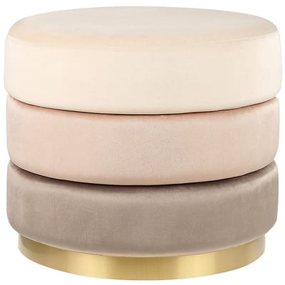 LOUIN - Poef - Beige - Fluweel