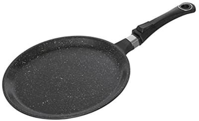 Crêpepan 28 cm met steen-look en gegoten aluminium