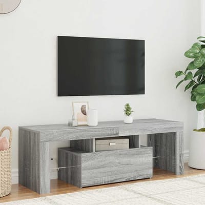 vidaXL - Tv-meubel - met - LED-verlichting - 120x35x40 - cm - grijs - sonoma - eiken