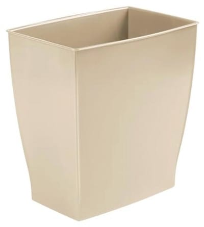 Rechthoekige Prullenbak voor Badkamer, Slaapkamer en Kantoor - 9,5 Liter Taupe