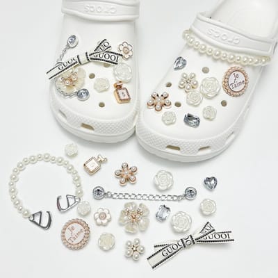 Schoenaccessoires-geschikt voor crocs charms- geschikt voor crocs pins- geschikt voor crocs Accessoires- geschikt voor Crocs Jibbitz-CJ-274 Janie Ribbon Rozen
