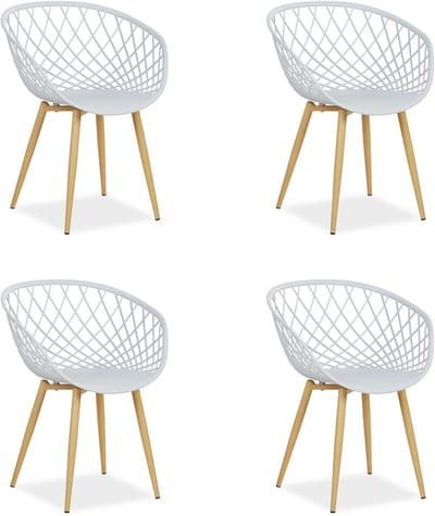 Homestyle4u Tuinstoelen - Set van 4 - Kunststof - Grijs