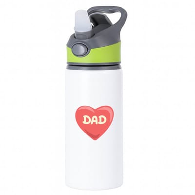 Hacebo® - dad waterfles met rietje groen - Vader - papa - Vaderdag - cadeau - verjaardag - kado - water fles - 650ML