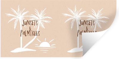 Muurstickers - Sticker Folie - Spreuken - Quotes - Sunsets & palmtrees - Palmbomen - 40x20 cm - Plakfolie - Muurstickers Kinderkamer - Zelfklevend Behang - Zelfklevend behangpapier - Stickerfolie