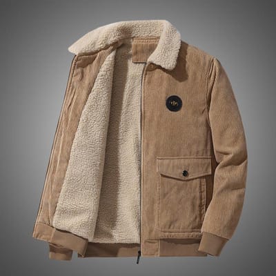 Veste Veste en velours côtelé Vêtements pour homme Cachemire Hiver Décontracté Revers Vêtements de travail Manteau en coton Vêtements pour jeune papa 5XL brown