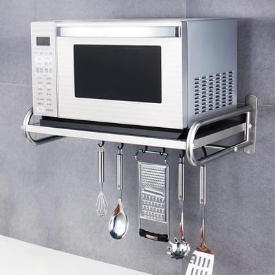 Magnetron Opbergrek - Keuken Plank - Keuken Organiseren - Roestvrij Staal - 53 cm - Zilver