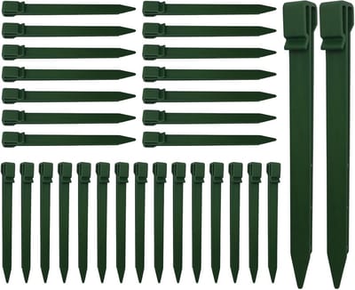22x Groene Kunststof Grondpennen - 24 cm - Sterke Haringen voor Afscheidingen en Camping