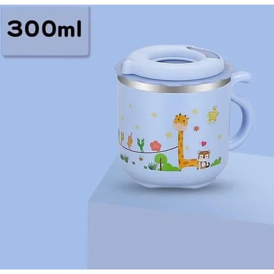 Tasse à bec pour enfants 270 ml Tasse d'alimentation créative pour bébé avec dessin animé et paille Bouteille d'eau anti-fuite Tasses à boire portables pour enfants bleu