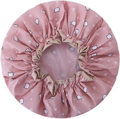 Douchemuts - Badmuts - Kattenprint -Douche muts - Shower Cap - Pink Cat - Droge haren onder de douche- Dubbele Laag - Roze - CHPN