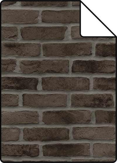 Proefstaal ESTAhome behang bakstenen donkerbruin - 26.5 x 21 cm - 139167-S