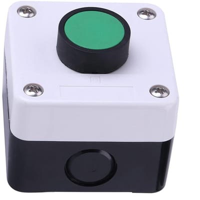 Drukknop Station Box - Momentschakelaar Poortopener - Poorten Automatiseren - Weerbestendige Groene Knop - 68 x 72 x 54 mm