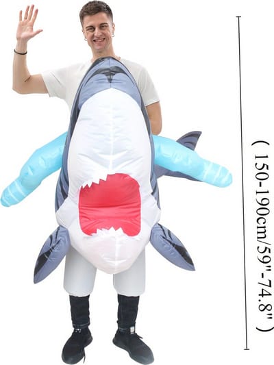 Bovista Halloween Outfit - Halloween Kostuum - Pak - Opblaasbaar Kostuum - Costume - Carnaval - Volwassenen - Haai