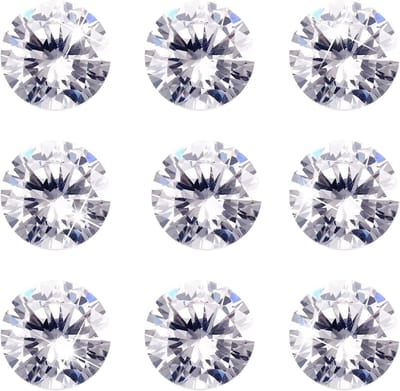 10 Stuks 8mm Facet Geslepen Cubic Zirconia Rhinestone Cabochons voor Nail Art en Sieraden Maken, Kristal Kleur en Glans