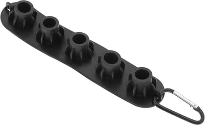 Allecto Plus - Houder voor hogedrukreiniger mondstuk, geschikt voor 5 sproeiers, met Quick Connect Plug en metalen clip - zwart, opbergsteun voor rubberen sproeiertip met standaard grootte 1/4"