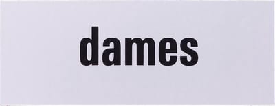 Aluminium deurbordje tekst: dames | 5 jaar garantie | Zelfklevend | 130x50x0,5 mm