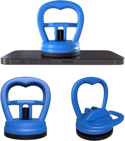 Zuignap met handvat - 2 stuks sterke vacuüm zuignappen set, glasdrager, openingstool en deuktrekker, houdt tot 10 kg vast, geschikt voor glas, tegels en elektronica, blauw