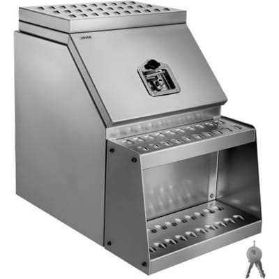 VEVOR zadeltas opstapkist, 457x695x645 mm, gereedschapskist aan de zijkant, opbergkist voor zadeltas met T-handgreep, slot en sleutels voor vrachtwagen, dieplader