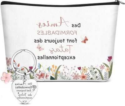 2-delige Cadeauset voor Tante met Sleutelhanger en Cosmetica Tas voor Zwangerschapsaankondiging, Ongeveer 23x15x5cm, Perfect voor Verjaardag en Moederdag