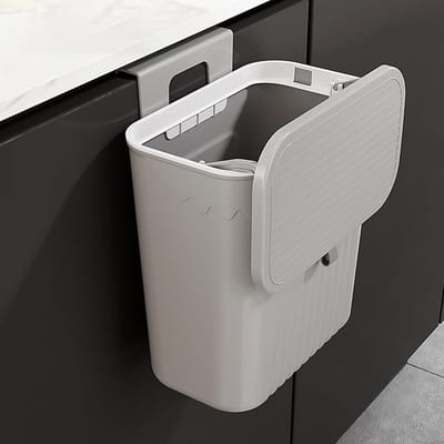 Wandgemonteerde Keukenprullenbak met Deksel voor Kastdeuren en Badkamer