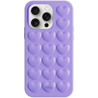 xoxo Wildhearts Heartbreaker Purple telefoonhoesje - Geschikt voor iPhone 14 Pro - Heart case - Hoesje met hartjes patroon - Case met hart - verstevigde backcover - Paars