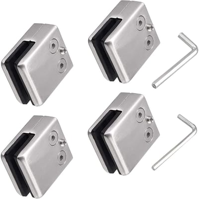 EXCITAT Glasklem - RVS glasklem - verstelbare glashouder - met 2 inbussleutels - voor 8-10 mm glasplaten - 4 stuks