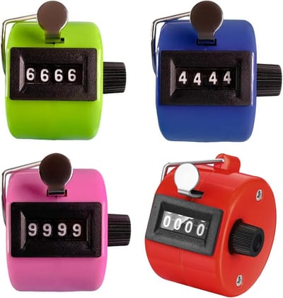 EIHI 4 Pcs Person Counters, Manual Counter, Counter for Counting, Sports, Golf, Trainer, School, Multicolor., M - ShopVlot