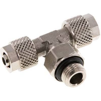 6x4 & G1/8'' Vernikkeld Messing T-Opsteekkoppeling Buitendraad [2 Stuks]