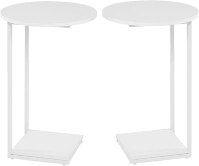 C-vormige bijzettafel set van 2 - ronde salontafel voor woonkamer en slaapkamer