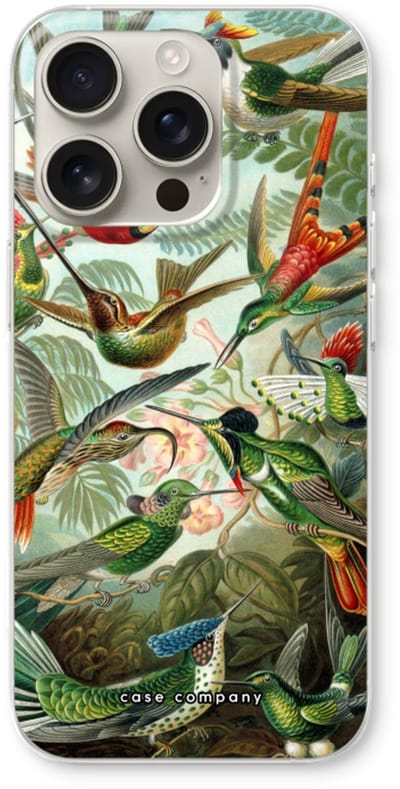 Case Company® - Hoesje geschikt voor iPhone 16 Pro hoesje - Haeckel Trochilidae - Soft Cover Telefoonhoesje - Bescherming aan alle Kanten en Schermrand