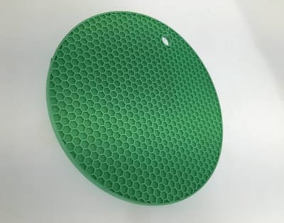 Benson Ronde siliconen pannenonderzetter - hittebestendig - ø 18 cm - grijs/groen