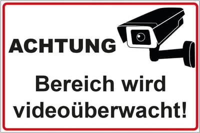 Waarschuwingsbord - Toezicht Bord - Beveiliging Terrein - Aluminium Dibond Materiaal - 300x200 mm - Wit