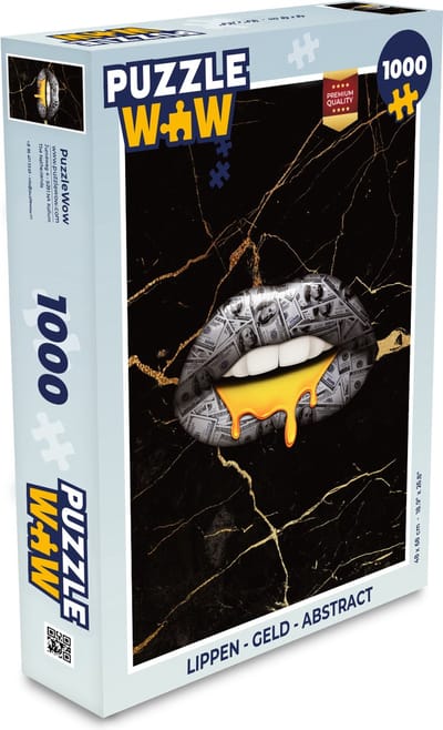 Puzzel Lippen - Geld - Abstract - Legpuzzel - Puzzel 1000 stukjes volwassenen