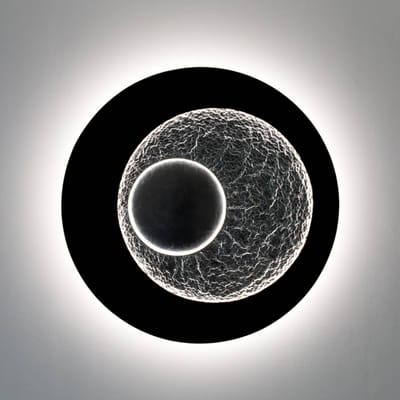 Holländer LED wandlamp URANO GIGANTE XL, zwart/zilver, Ø 100 cm, dimbaar