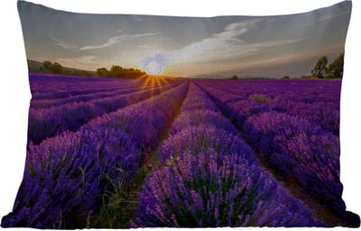 Buitenkussens - Tuin - Lavendel - Bloemen - Zonsondergang - Paars - 50x30 cm