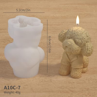 Doe-het-zelf 3d Kaars Puppy Maken Siliconen Vorm Kit IJsblokje Nep Honden Geurkaars Hars Woondecoratie Handgemaakt Schattig Cadeau Tafelversieringen 1pc