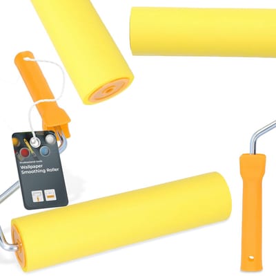 Dailygoods- Aandrukroller Rubberen Roller 8 mm x 250 mm - Behang Roller - Handdrukrol - Ergonomisch Handvat - Luchtbelverwijderaar - Comfortabel Gebruik - Behangroller
