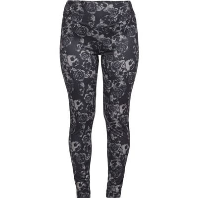 Black Premium by EMP Legging - Skull & Roses - S tot XL - voor Vrouwen - zwart
