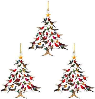Dailygoods- Kolibrie Kerstversiering 3 Stuks - Kleurrijke