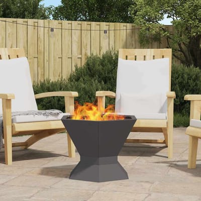 vidaXL - Vuurkom - Zwart - 50 - x - 50 - x - 40 - cm - weervast - staal