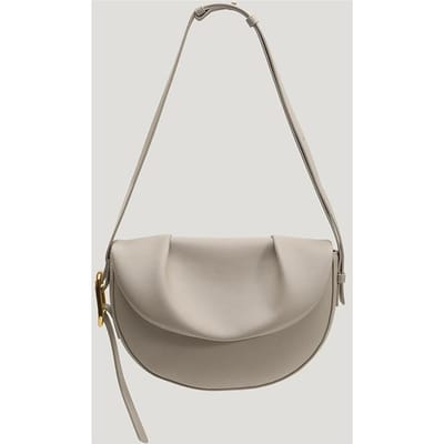 Geplooid Onderarm Zadel Tas van Koeienhuid Vrouwen Leer Nieuw Lente en Zomer Veelzijdige Schoudertas Niche Crossbody Tas gray