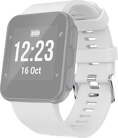 Siliconen bandje - geschikt voor Garmin Forerunner 30 / 35 - wit